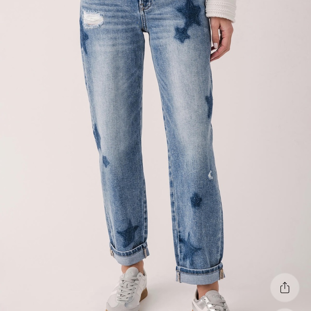 Risen Celeste High Rise Shadow Star Boyfriend Jeans 9/29 Like new